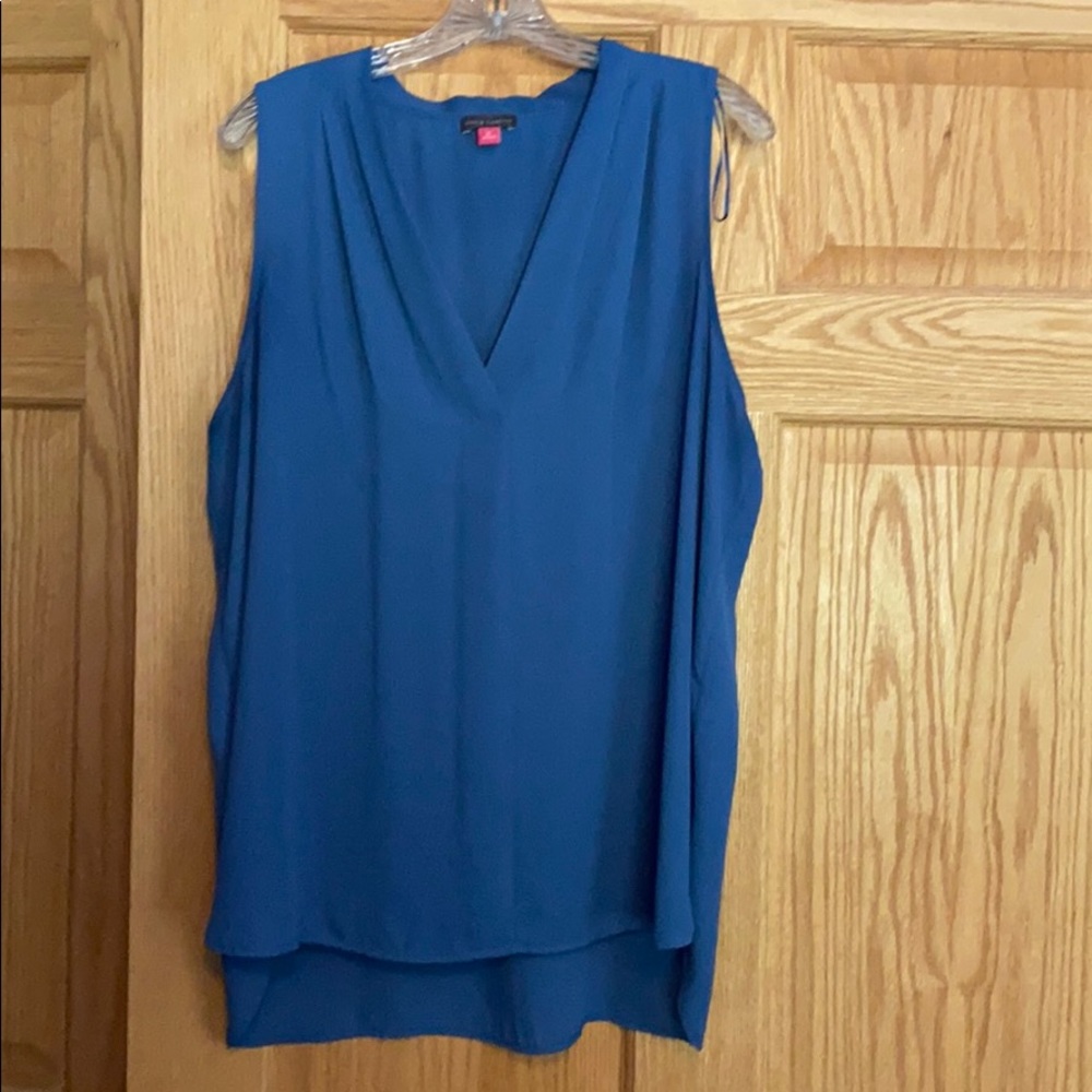 Blue v neck blousey tank